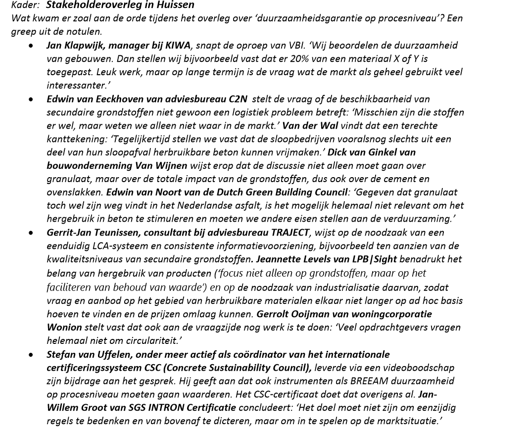 'Beoordeel duurzaamheid op proces, niet op projectniveau'